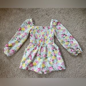 Janie and Jack floral romper + matching headband